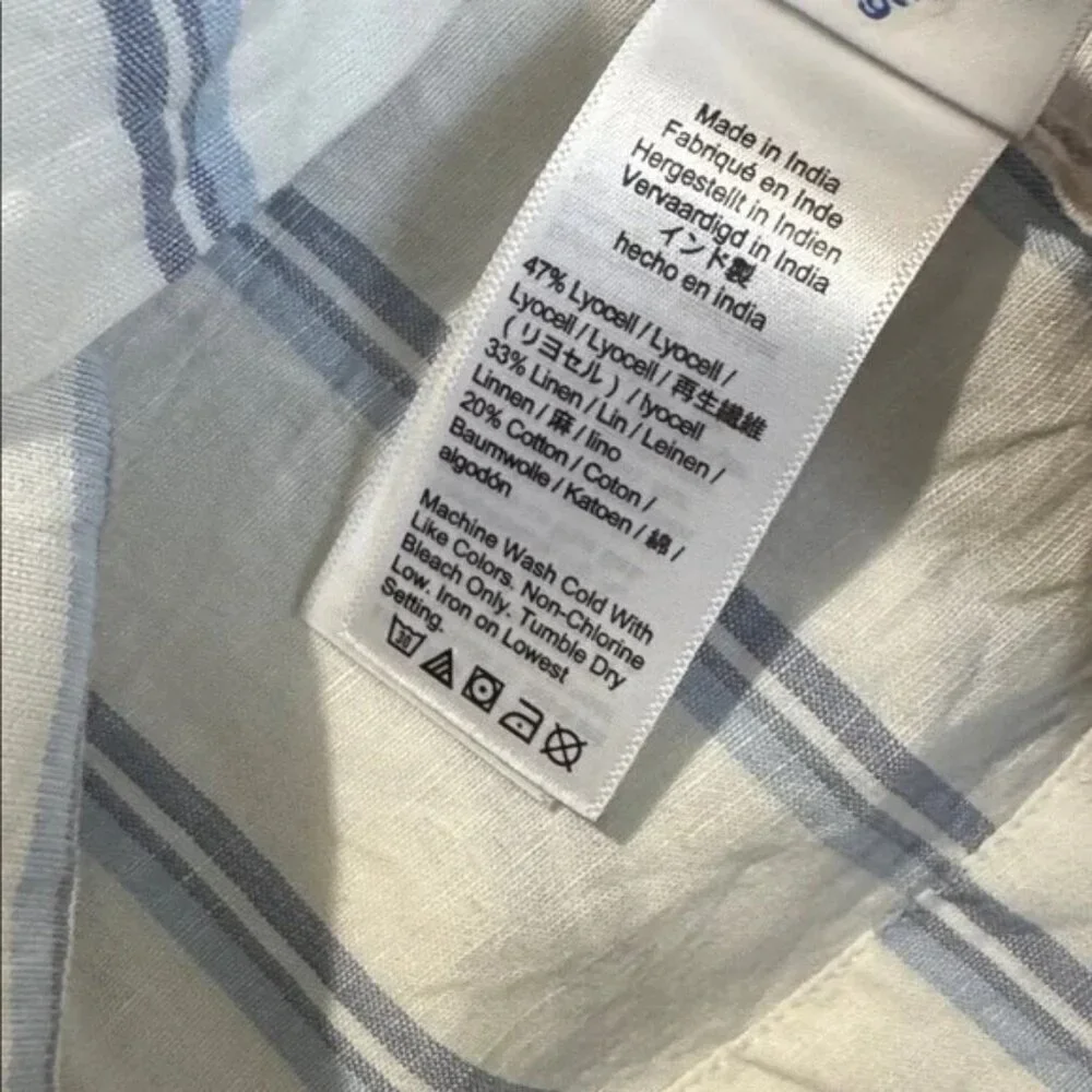 J. CREW - V-neck linen-cotton tunic dress in stripe in S